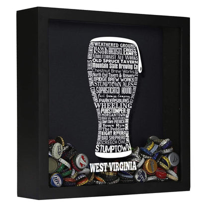 West Virginia Beer Typography Shadow Box