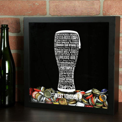West Virginia Beer Typography Shadow Box