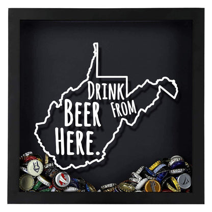 West Virginia Drink Beer From Here Beer Cap Shadow Box