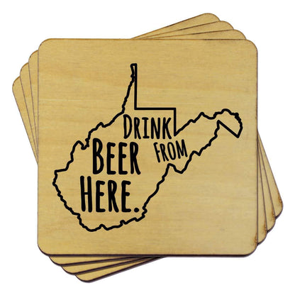 West Virginia Drink Beer From Here Coasters