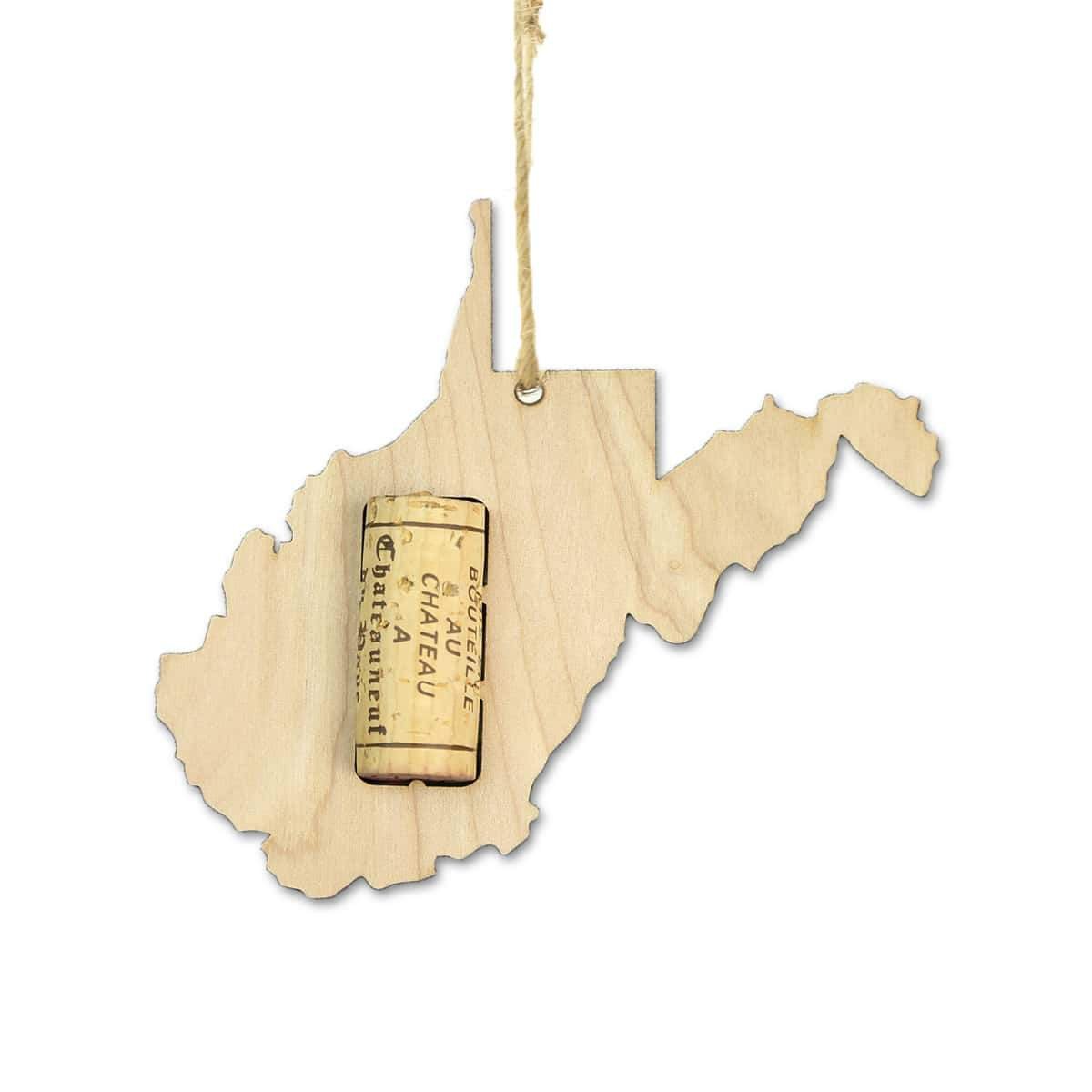 West Virginia Wine Cork Holder Ornaments