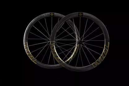 WIEL Carbon Tubeless Clincher Disc Brake 1290g Wheelset-Gold/Black Logo