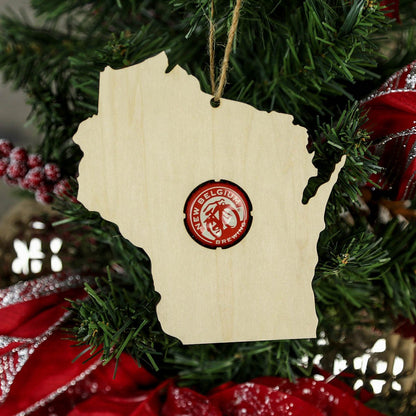 Wisconsin Beer Cap Map Ornaments