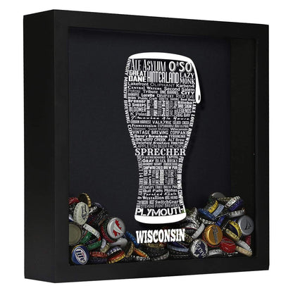 Wisconsin Beer Typography Shadow Box