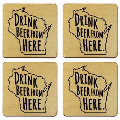Wisconsin Drink Beer From Here Coasters