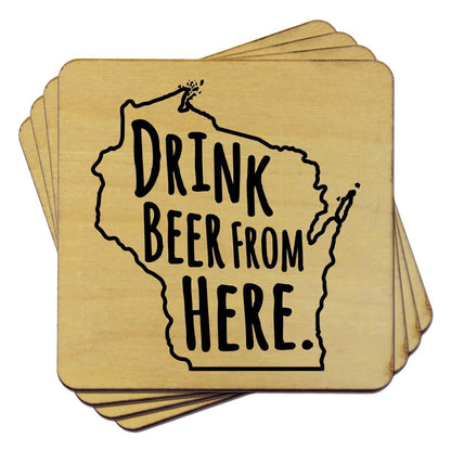 Wisconsin Drink Beer From Here Coasters