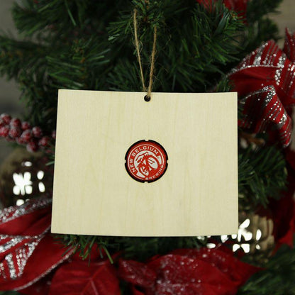 Wyoming Beer Cap Map Ornaments