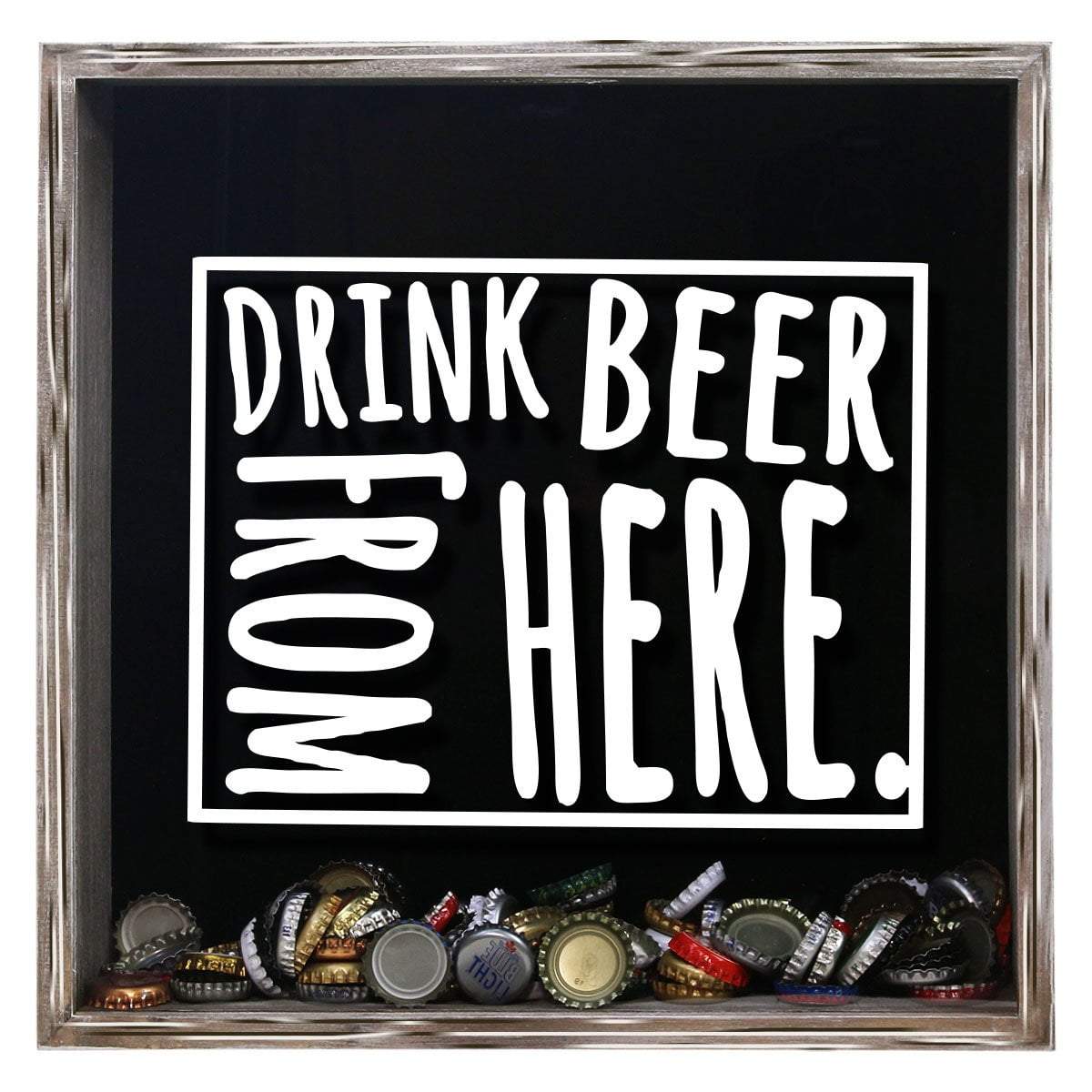 Wyoming Drink Beer From Here Beer Cap Shadow Box