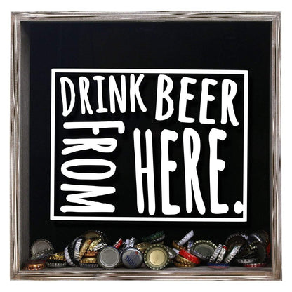 Wyoming Drink Beer From Here Beer Cap Shadow Box