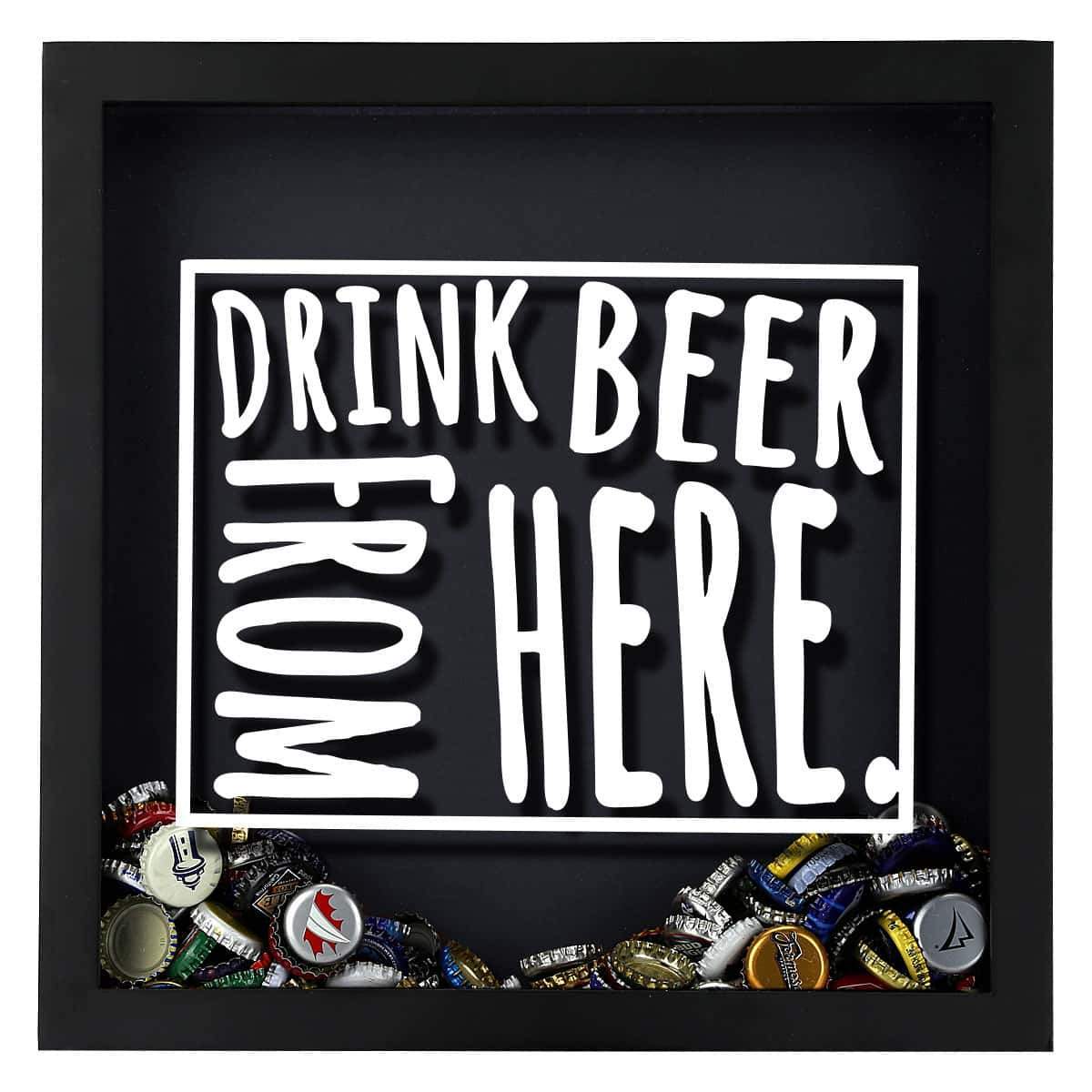 Wyoming Drink Beer From Here Beer Cap Shadow Box