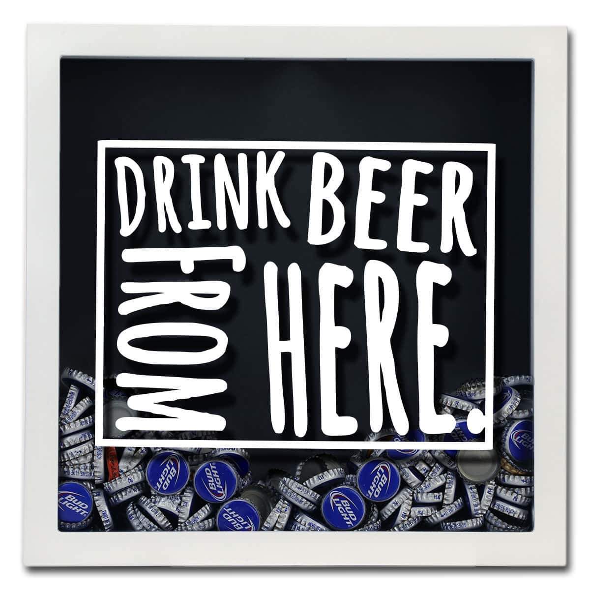 Wyoming Drink Beer From Here Beer Cap Shadow Box