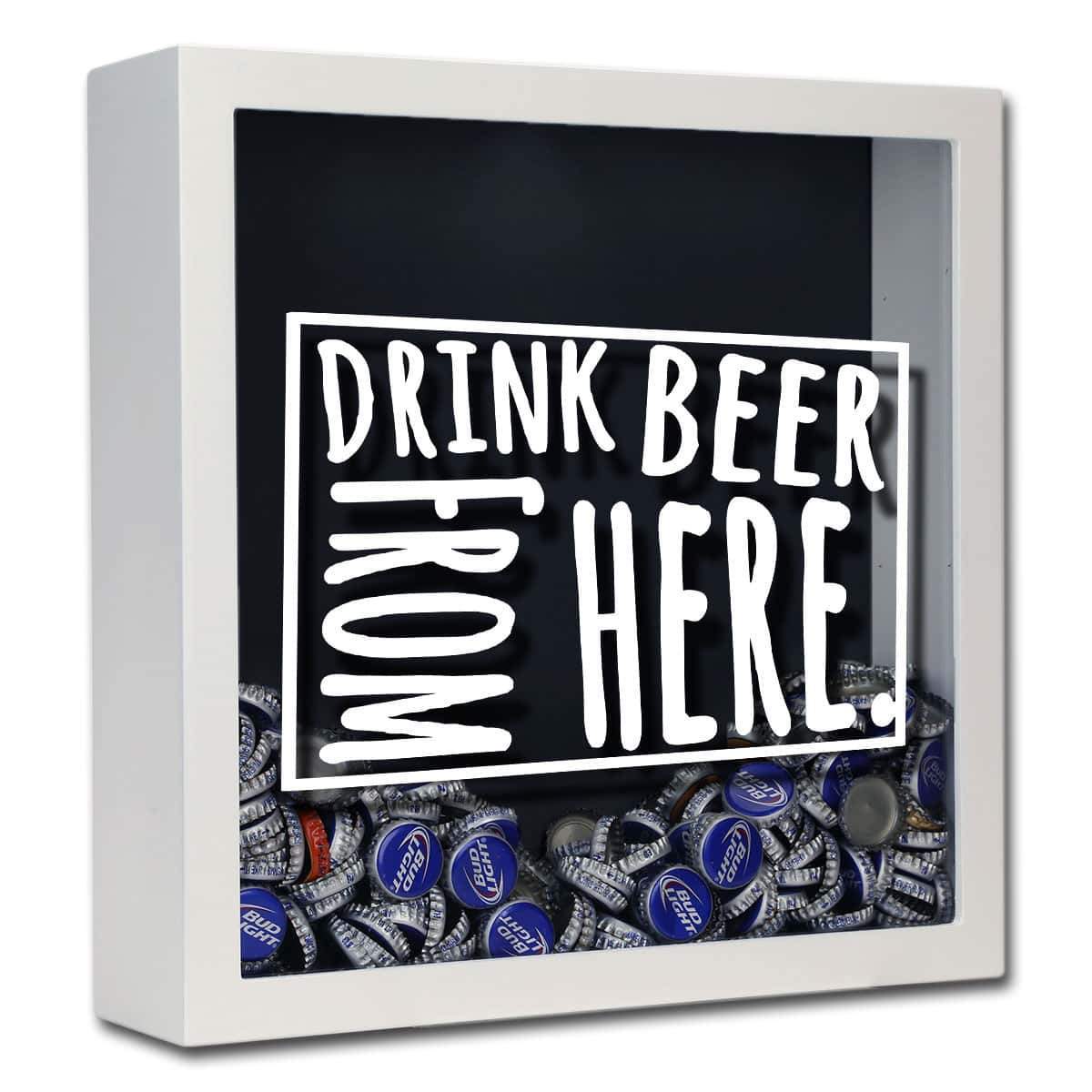 Wyoming Drink Beer From Here Beer Cap Shadow Box