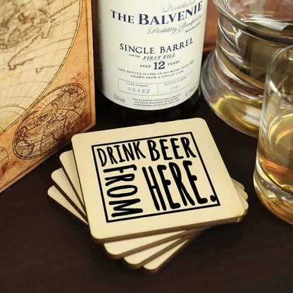 Wyoming Drink Beer From Here Coasters