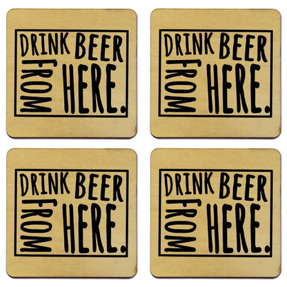 Wyoming Drink Beer From Here Coasters