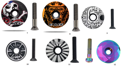 ENLEE Carbon Fiber Bowl Set With Screw Bike Headset Stem Top Cover For Front Fork Pipe Cycling Accessories MTB Bike Parts