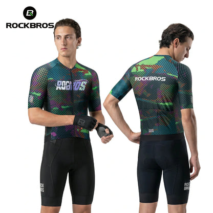 Men's Short Sleeve Cycling Jersey Reflective Quick-Dry Breathable